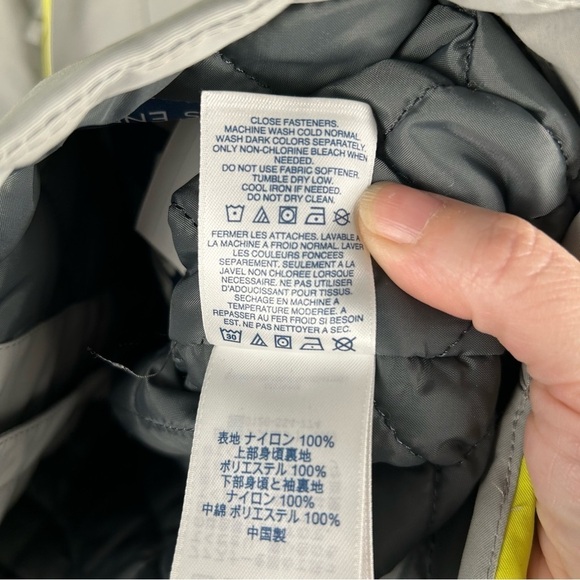 Lands End Grey and Yellow Fleece Lined Winter Ski Jacket Youth Size L (14-16) - Picture 6 of 12